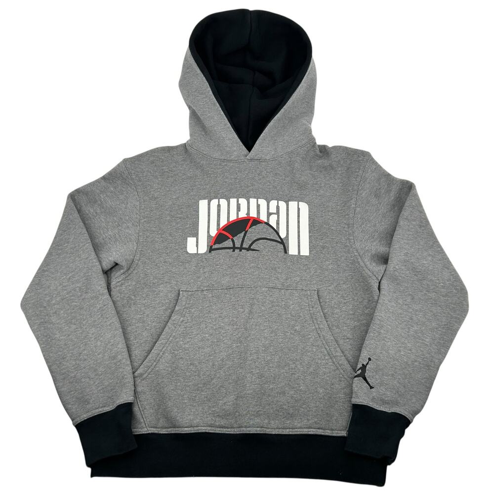 Men's Grey Jordan Jumpman Sport DNA Pullover Hoodie Sweatshirt Sz S DC9639-091